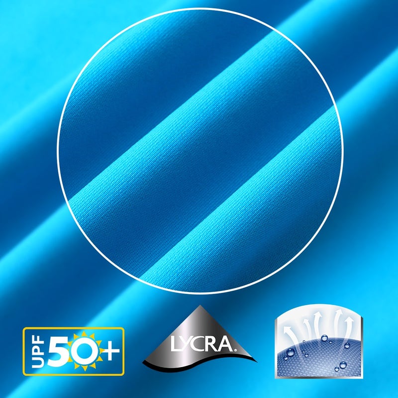 AXESEA قميص راشغارد طويل الأكمام للرجال من AXESEA UPF 50+ ملابس سباحة قمصان رياضية مقاس S-XXL أزرق - Image 5